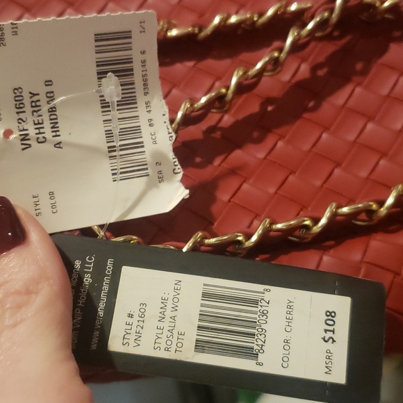 Vera woven cherry colored bag - Picture 5 of 5